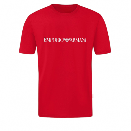 T-SHIRT 100% ΒΑΜΒΑΚΙ ΜΕ LOGO - ΚΟΚΚΙΝΟ- EMPORIO T-SHIRT 100% ΒΑΜΒΑΚΙ ΜΕ LOGO - ΚΟΚΚΙΝΟ- EMPORIO